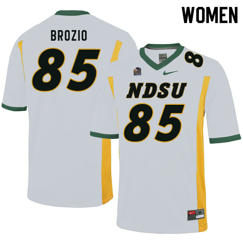 Women #85 Hunter Brozio North Dakota State Bison College Football Jerseys Sale-White - Click Image to Close